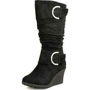 COPY - Top Moda Womens Pure-2 Buckle Slouch Wedge Boots